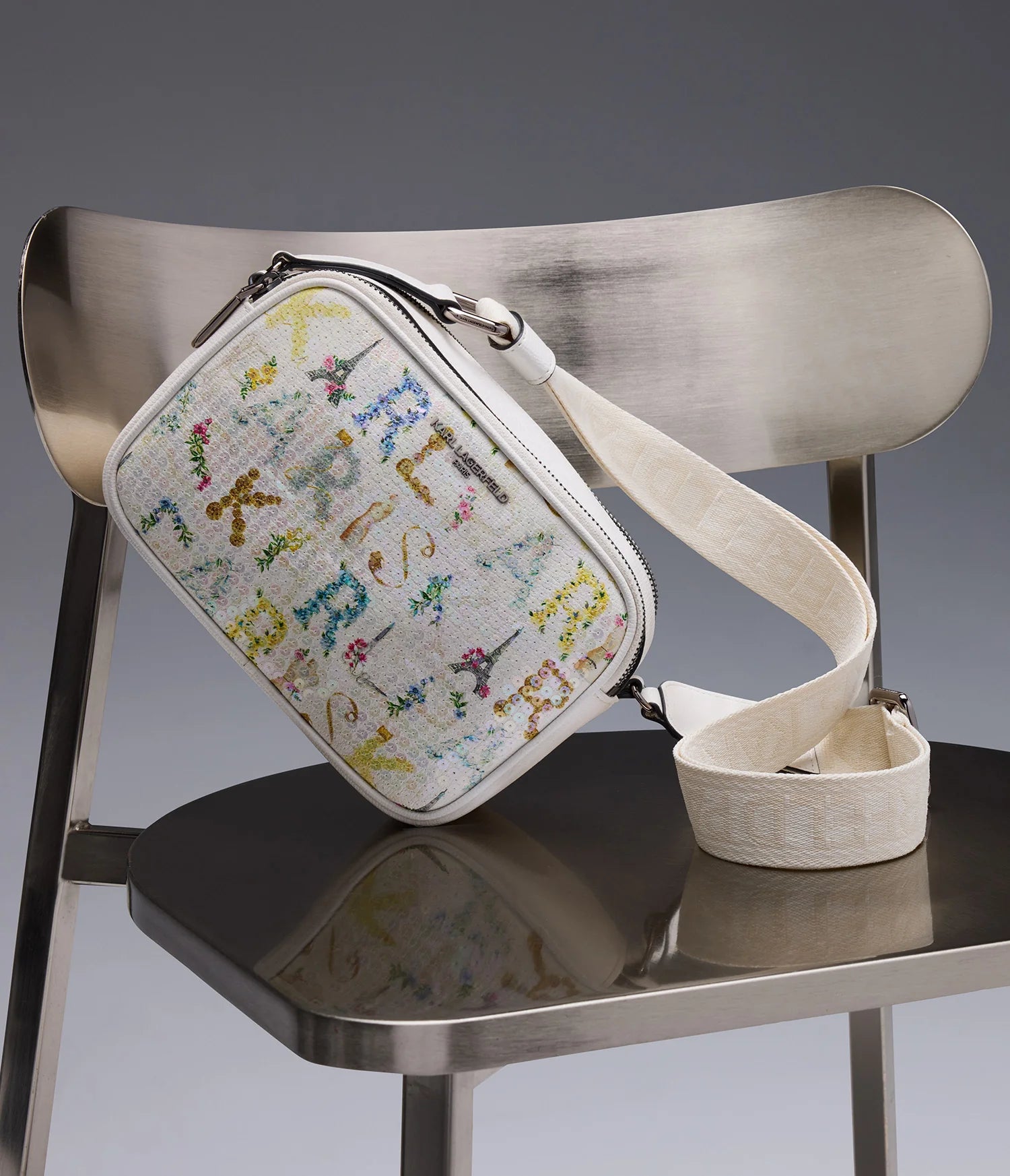 MAYBELLE SEQUIN CROSSBODY-White