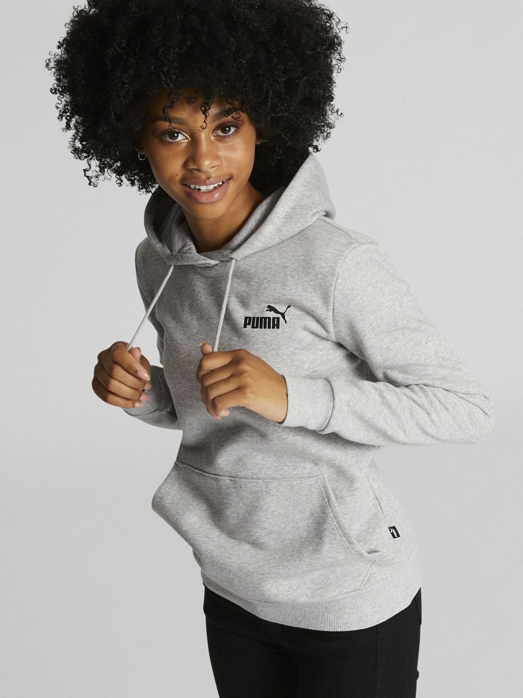 Womens'  Puma Grey Essentials Logo Hoodie