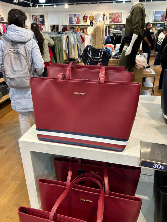 Women's TOMMY HILFIGER Logo Large TOTE - Raspberry