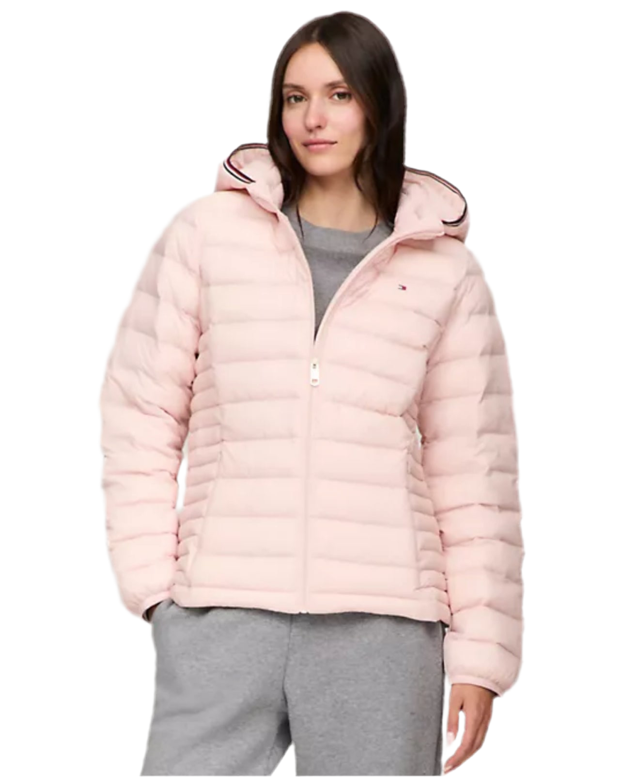 Women'sTOMMY HILFIGER Lightweight Hooded Puffer Jacket - Pink