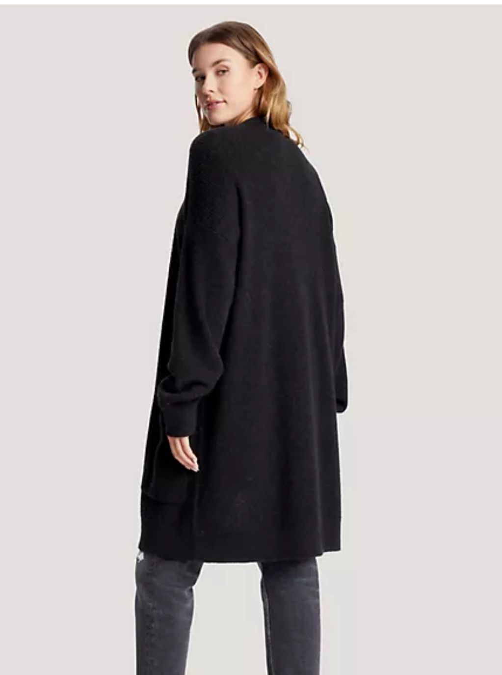 Women Tommy LONG OPEN CARDIGAN- Black