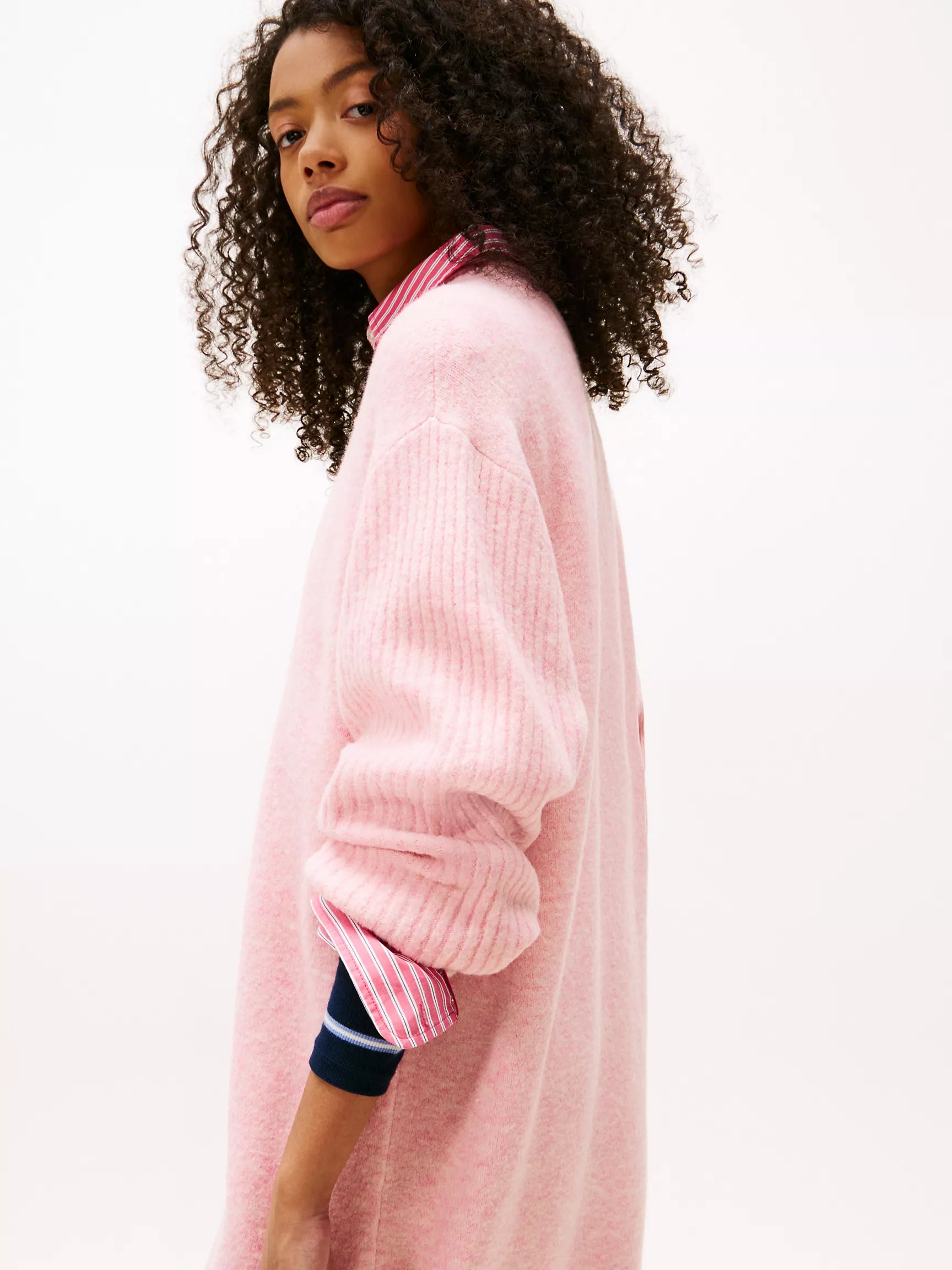 WOMENS' Tommy Jeans Flag Logo Sweater Dress Mystic Pink Heather