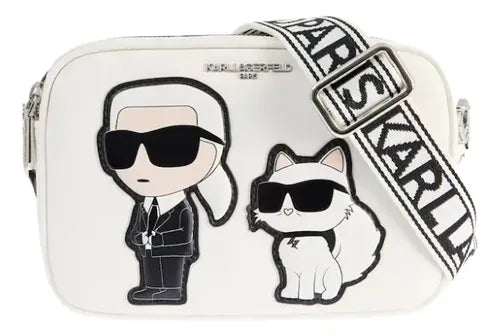 KARL LAGERFELD MAYBELLE CAMERA CROSSBODY-White-