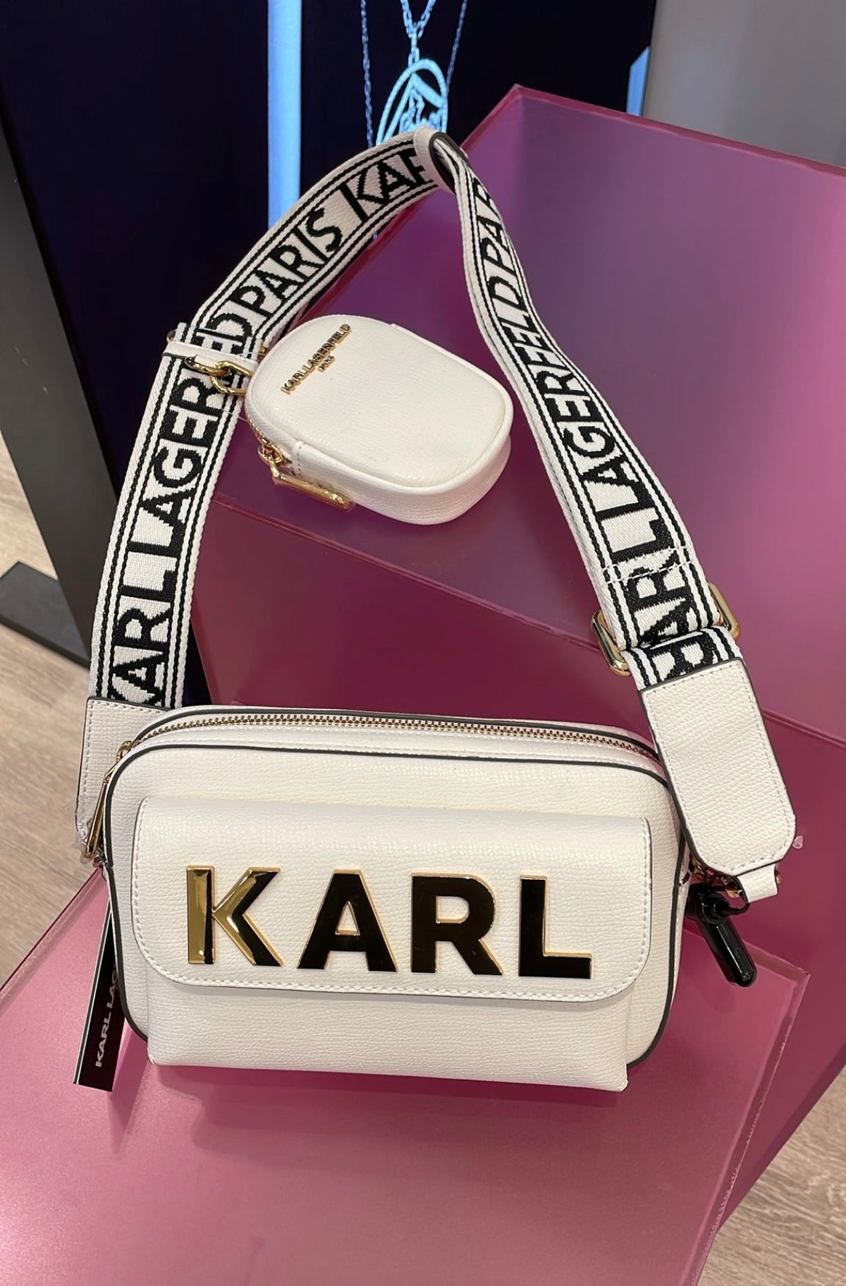 Karl Lagerfeld Paris Agyness Crossbody with Coin Purse - Pink
