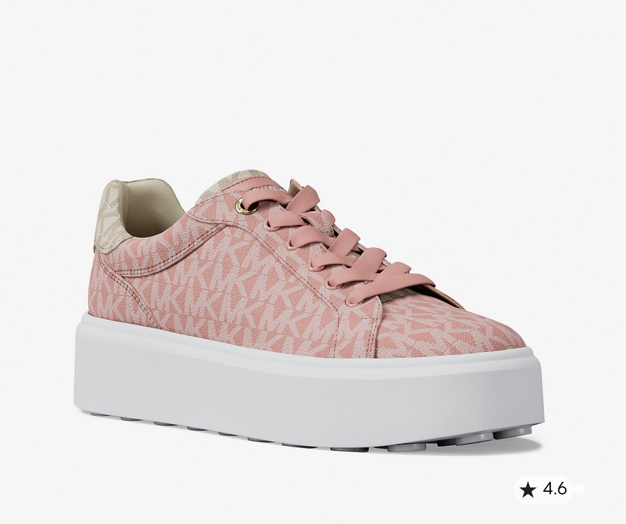 Michael Kors WOMENS' Romey Signature Logo Stripe Platform Sneaker POWDER BLUSH