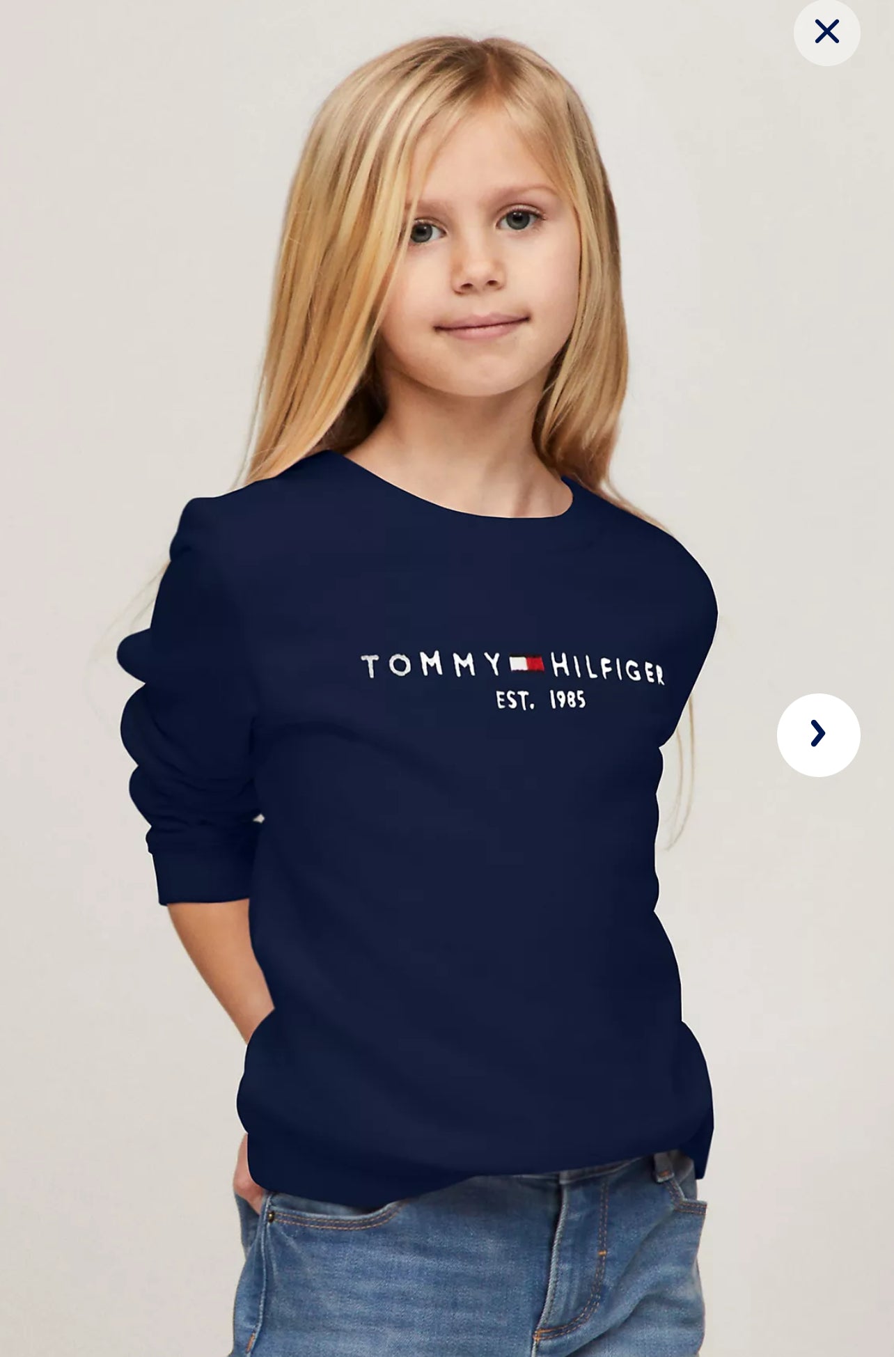 GIRLS' TOMMY Kids' Embroidered Tommy Logo Sweatshirt - Navy