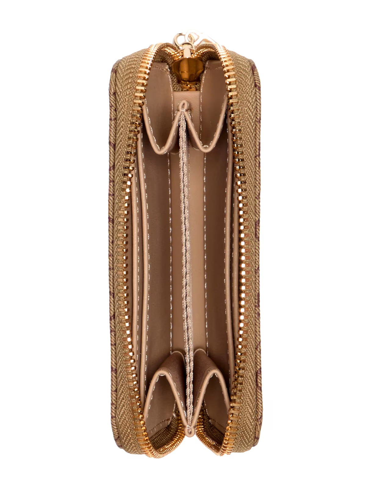 GUESS Womens' Saffron Small Logo Zip Wallet BROWN