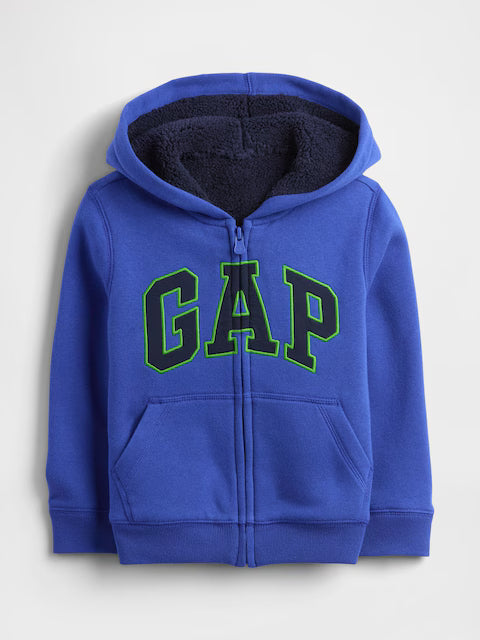 Gap BabyBoy BLUE Logo Sherpa Zip Hoodie (3mths-5yrs)
