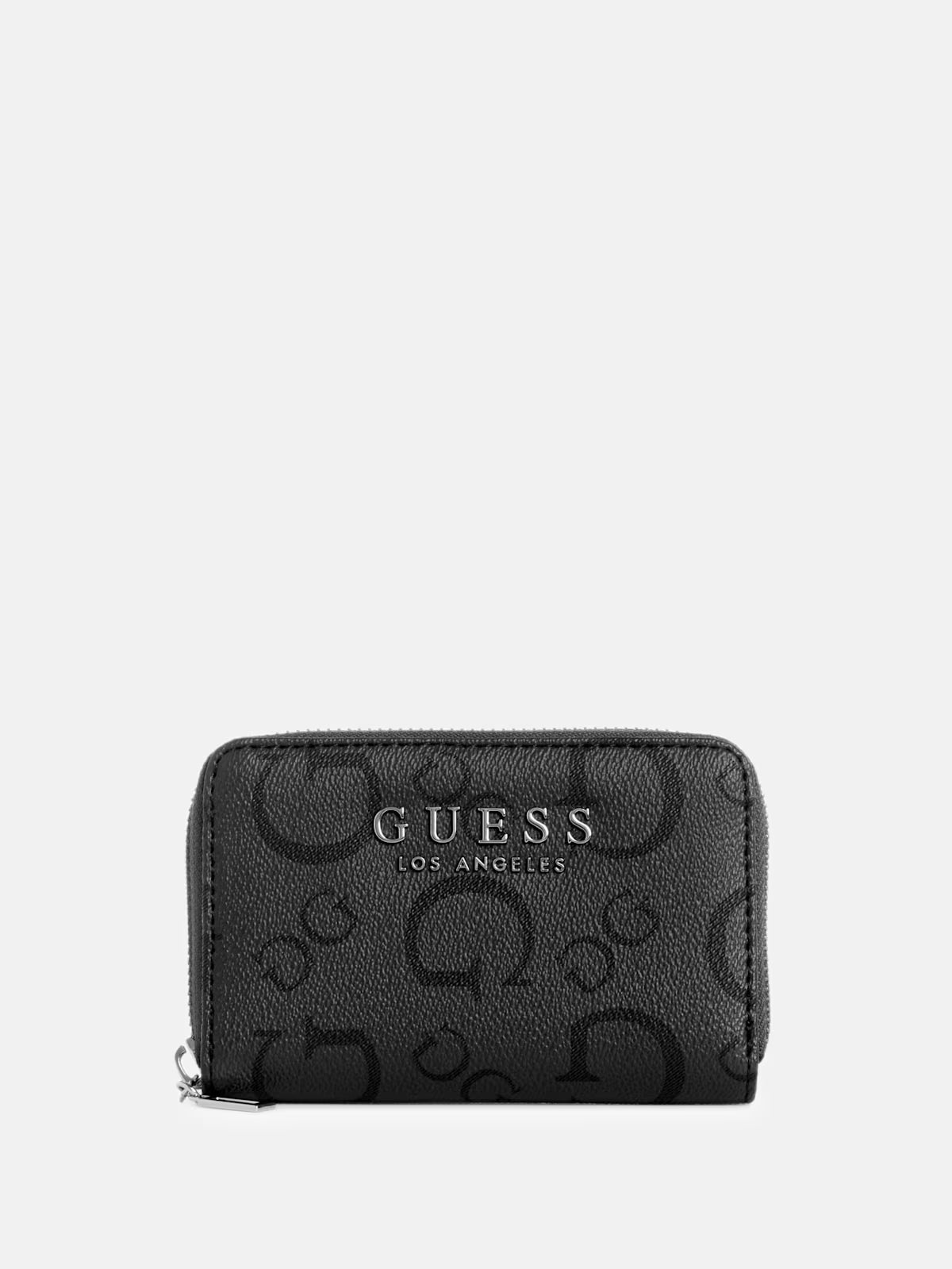 GUESS Womens' Saffron Logo Zip Wallet BLACK