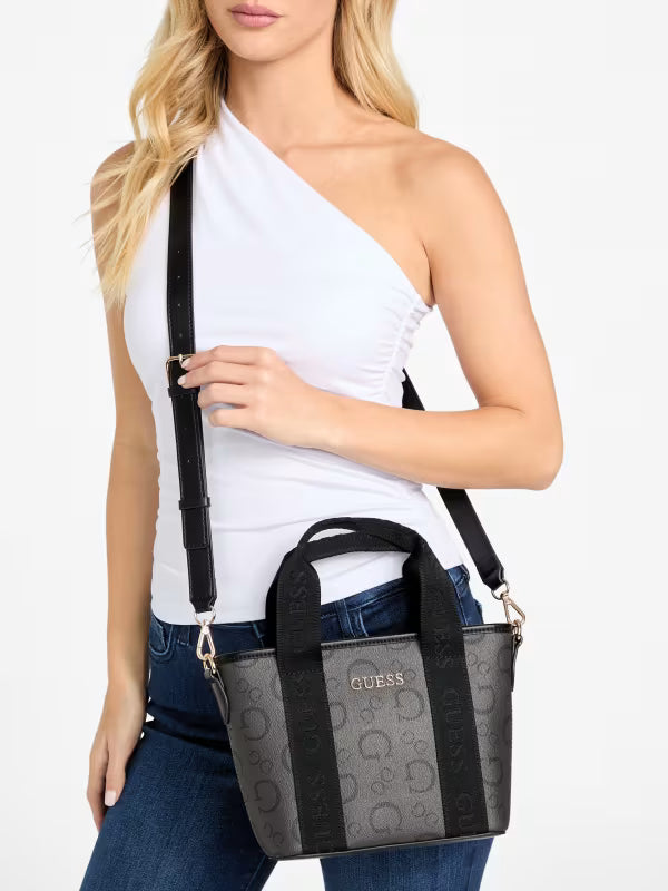 Guess Womens' Astra Enlarged Logo Mini Tote/ black