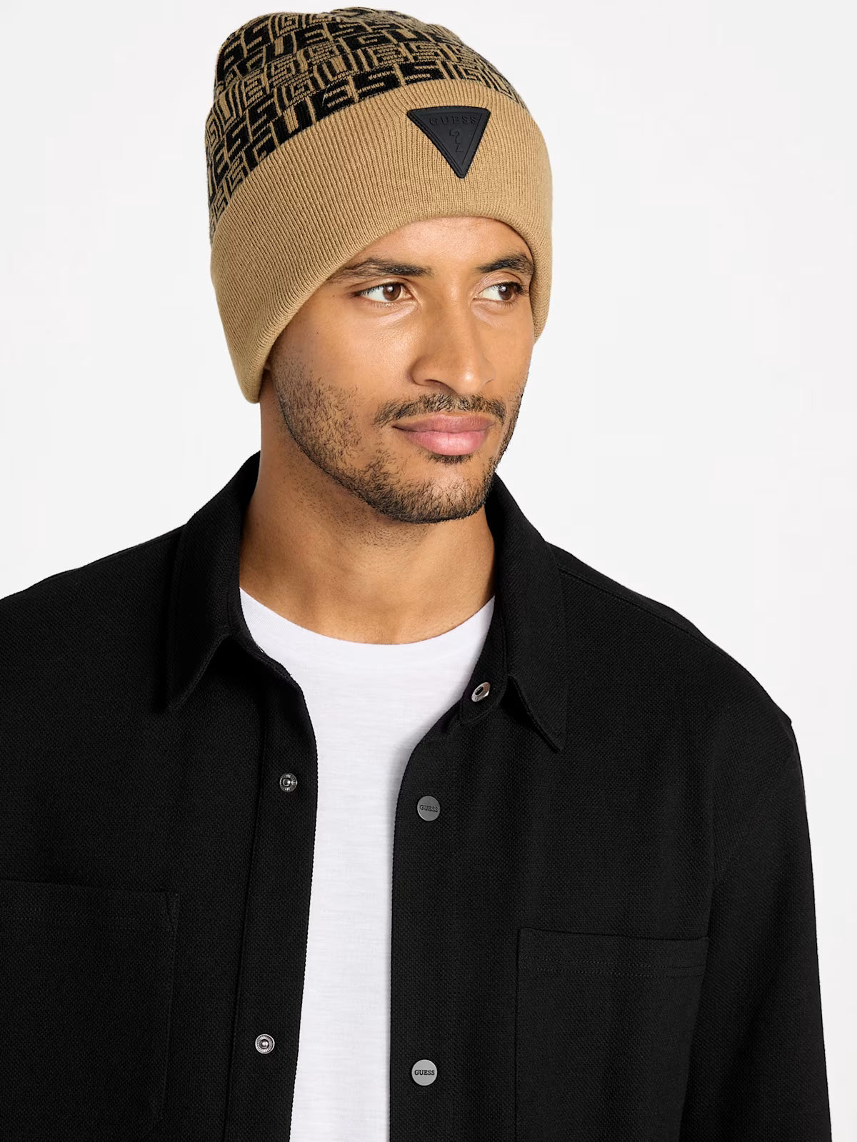 Guess MENS' Logo Beanie Neutral