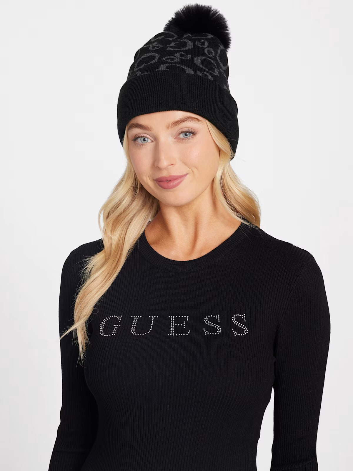 Guess Womens' G Logo Beanie BLACK
