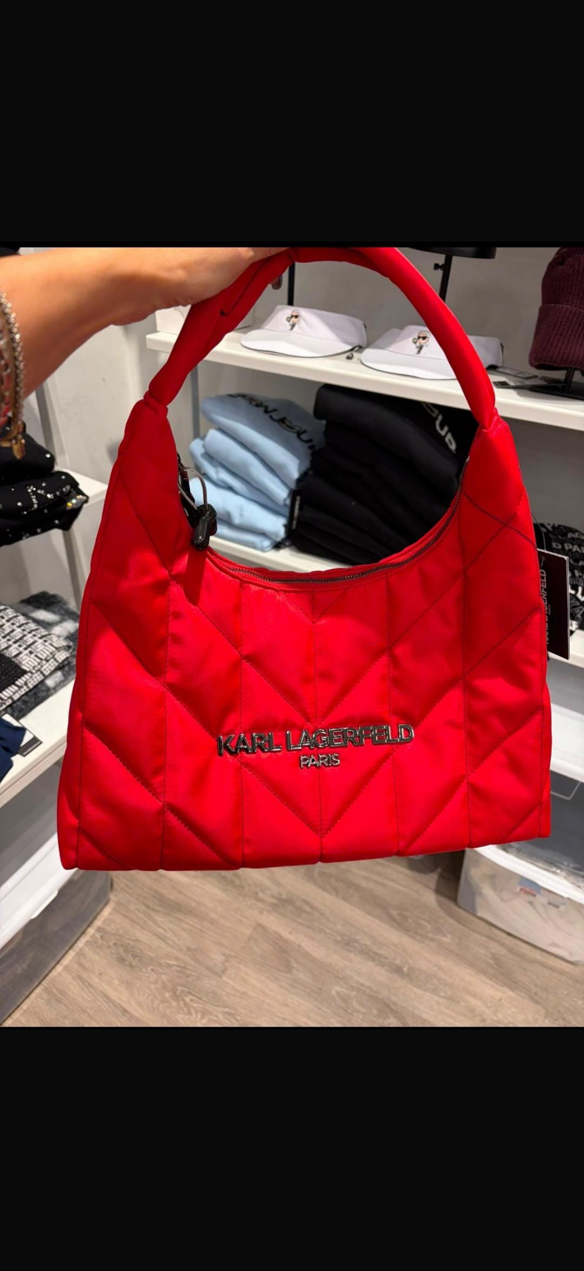 Women's KARL VOYAGE MED TOTE NYLON Red