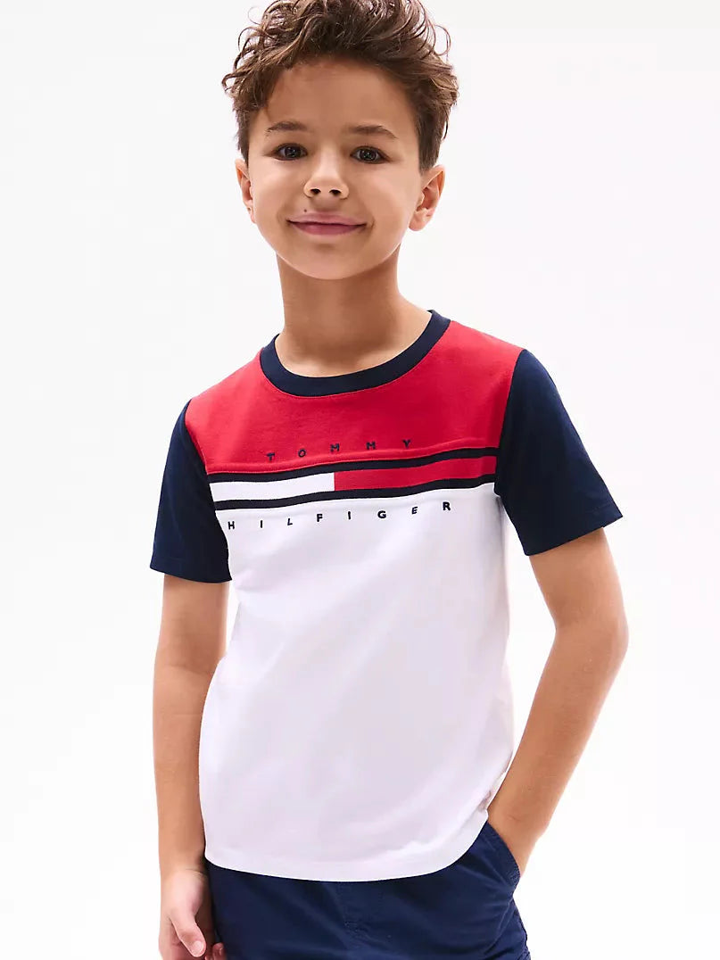 Tommy Boys' Colorblock Flag Stripe T-Shirt