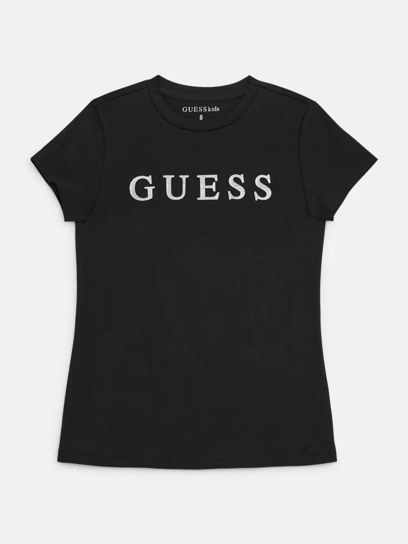 Guess Girls Eco Pepper Crewneck Tee (7-14)/ Black