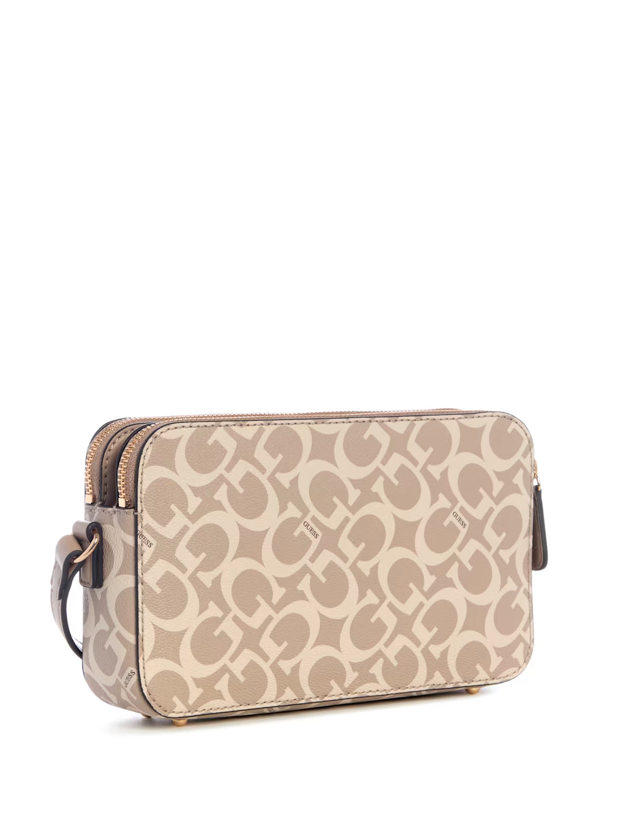Women's Guess Kyrie Logo Top-Zip Crossbody STRIPE Beige