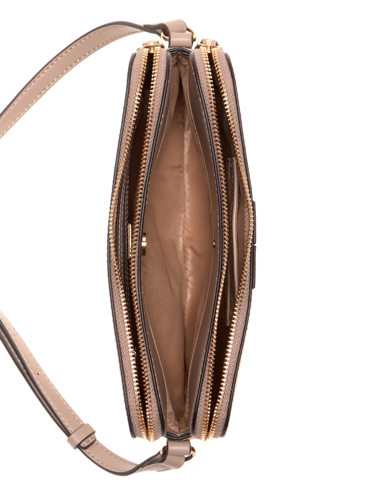 Women's Guess Kyrie Logo Top-Zip Crossbody STRIPE Beige