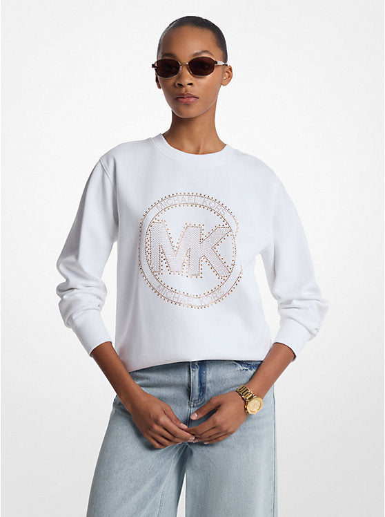 Michael Kors Womens' Embellished Logo Cotton Blend Sweatshirt