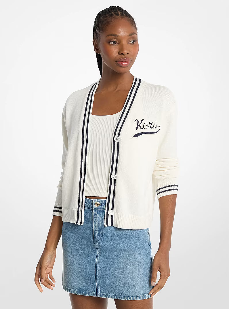 KORS Women's Varsity Cardigan-BONE