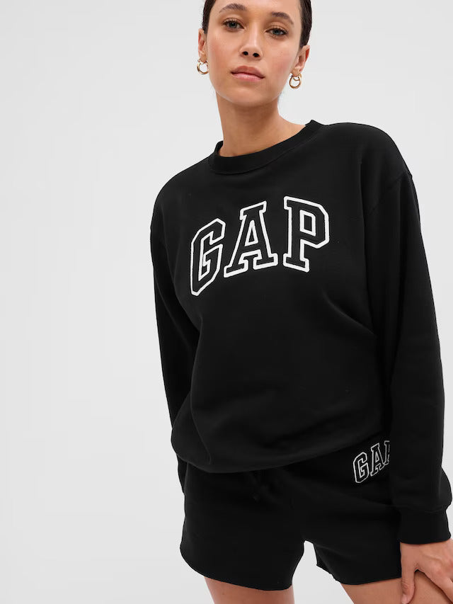 Gap Womens' Black Logo Crew Neck Jumper