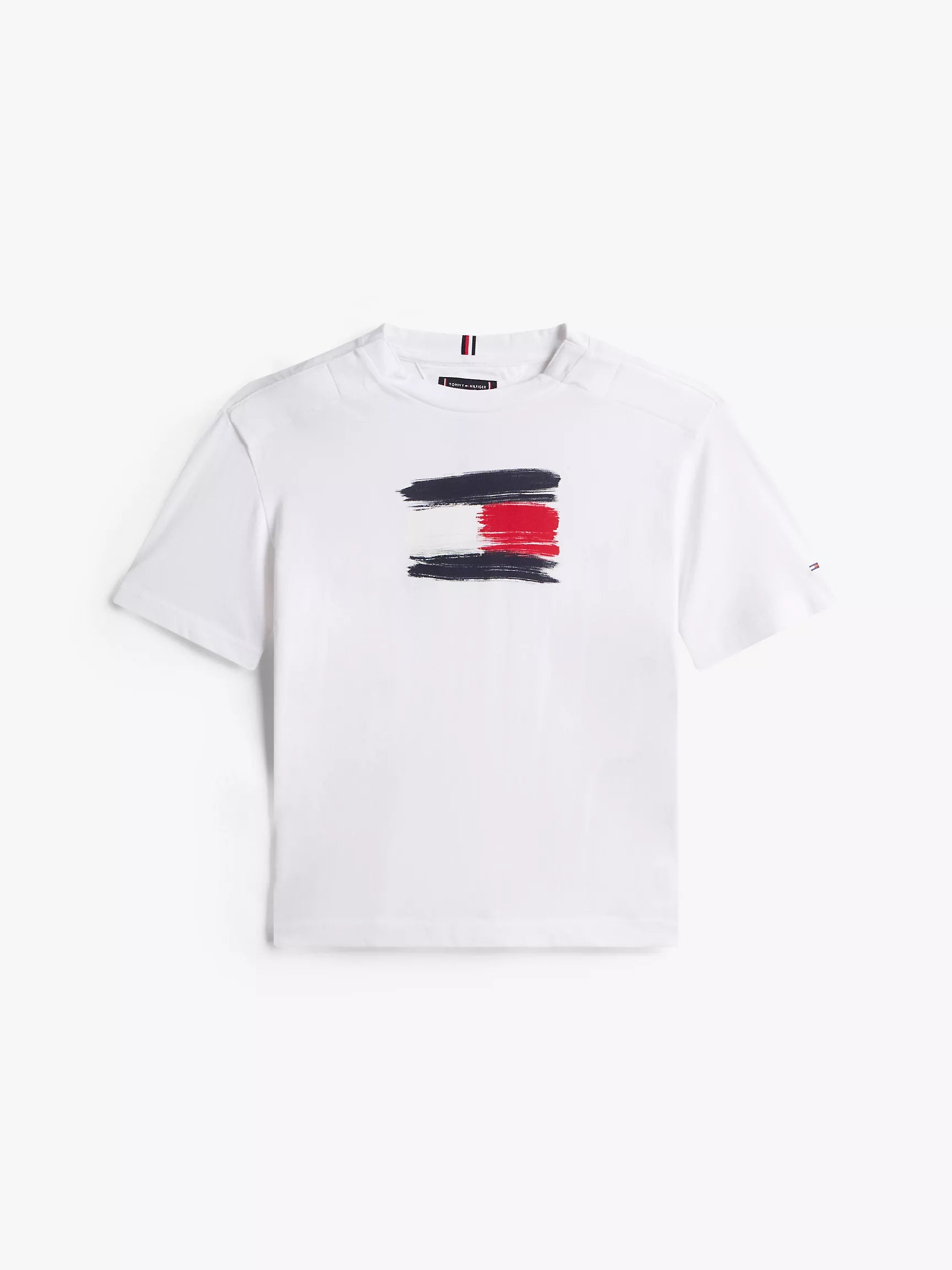 Tommy Hilfiger Kids' Paintbrush Flag Logo- White