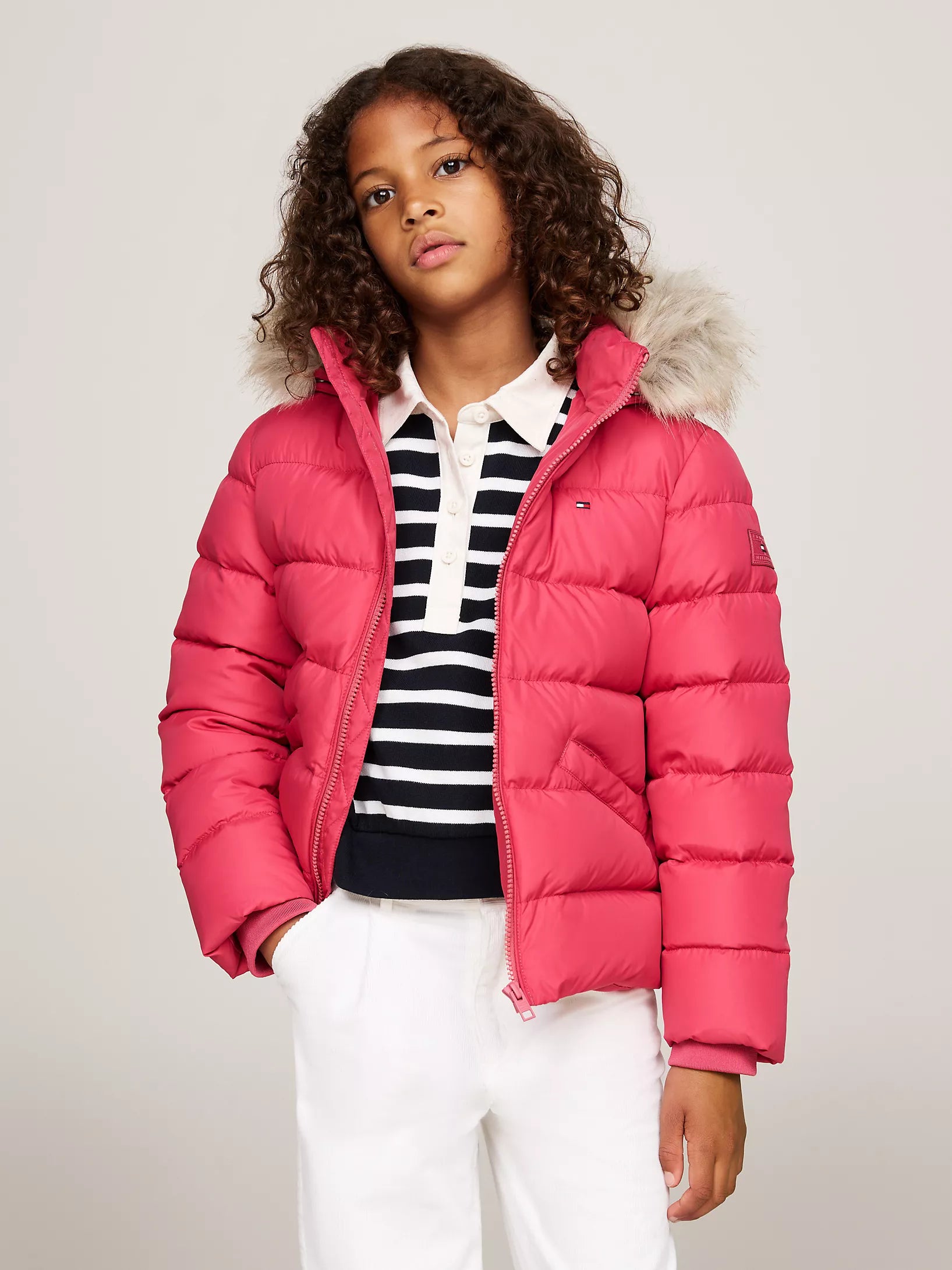 Tommy Girls' Hooded Down Jacket