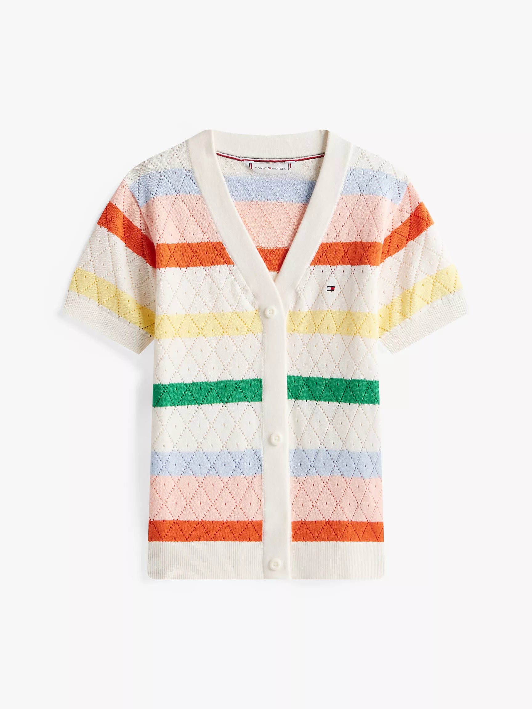 Tommy Kids' Stripe Crochet Cardigan-Multi stripes