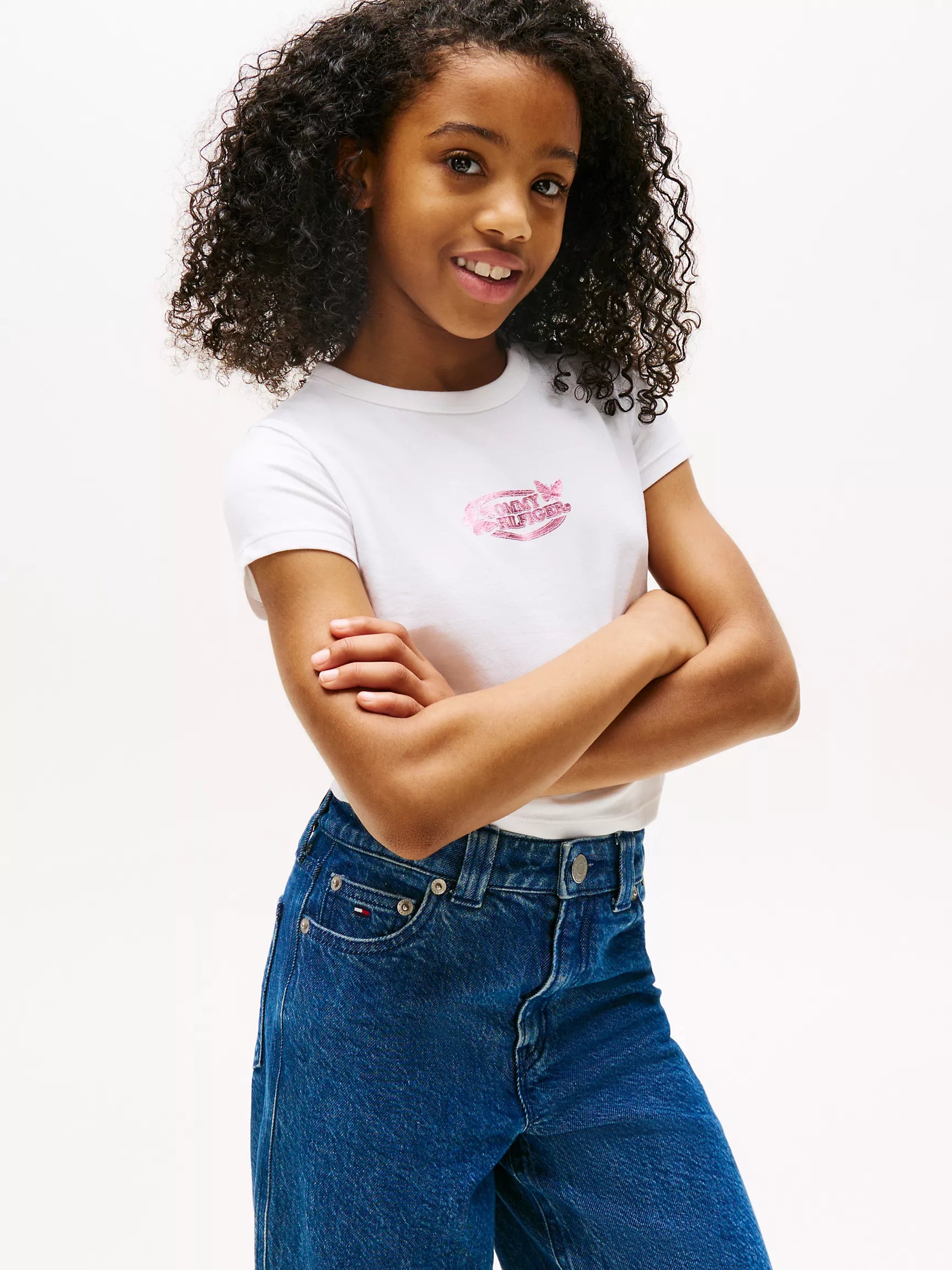 Girls' Tommy Butterfly Logo Stretch T-Shirt