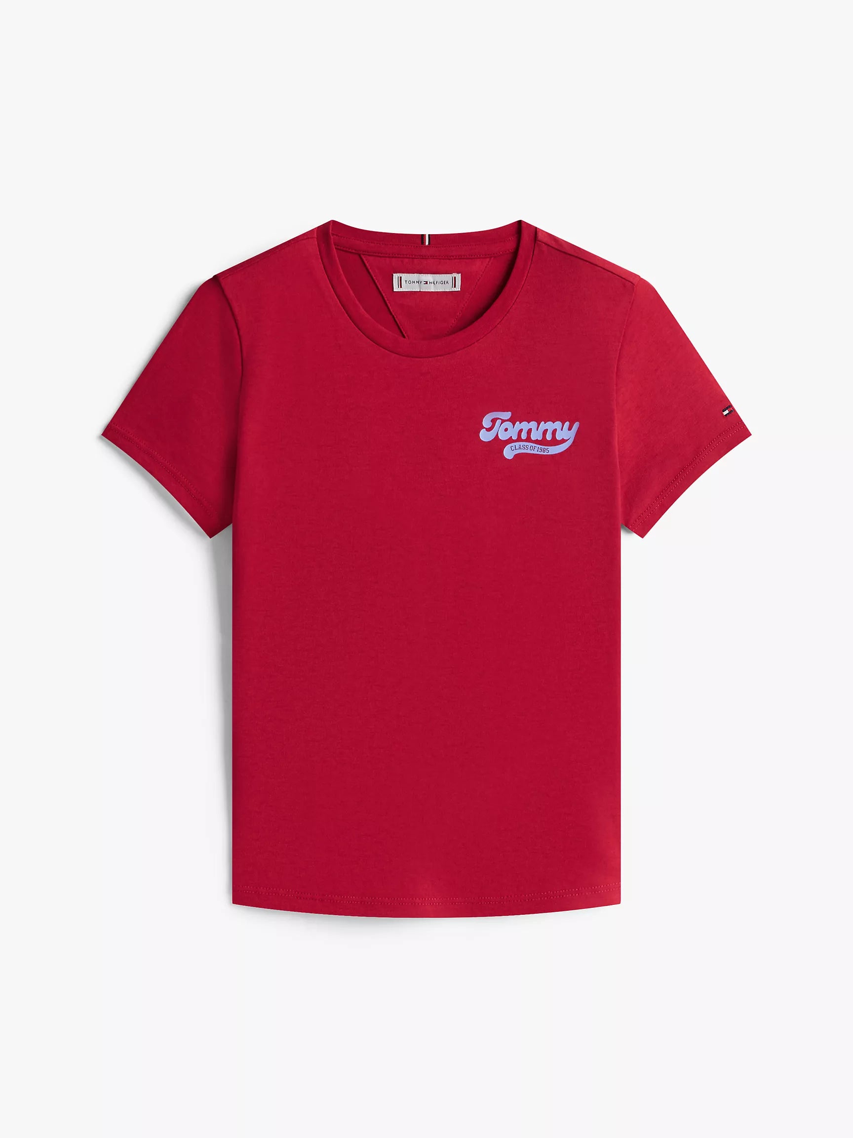 Girls' Tommy  Logo T-shirt/Ruby Rhubarb