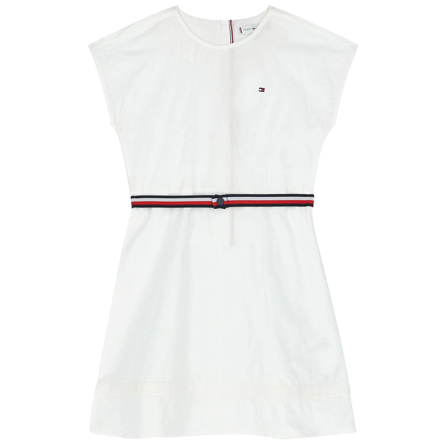 TOMMY HILFIGER Girls White Logo Dress