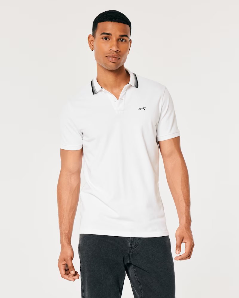 MENS' HOLLISTER TIPPED COLLAR ICON POLO