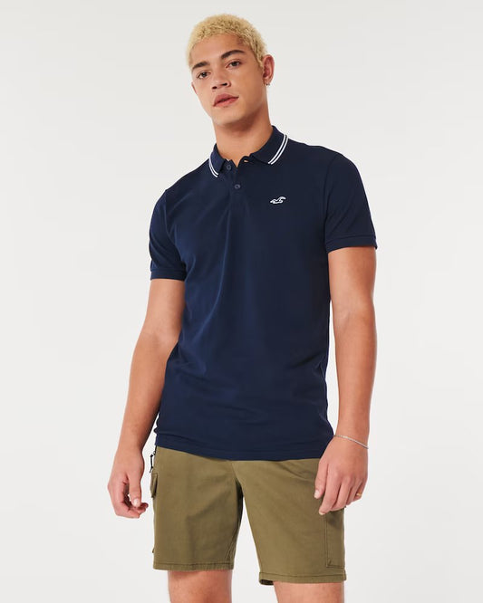 MENS' HOLLISTER TIPPED COLLAR ICON POLO