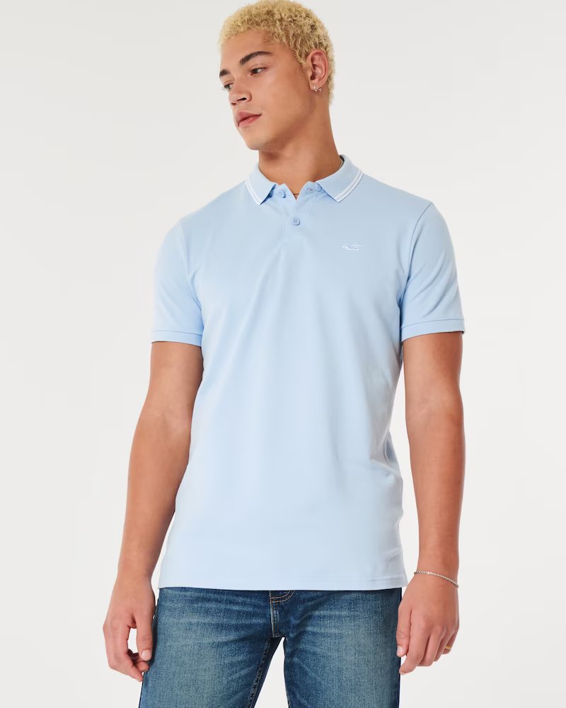 MENS' HOLLISTER TIPPED COLLAR ICON POLO