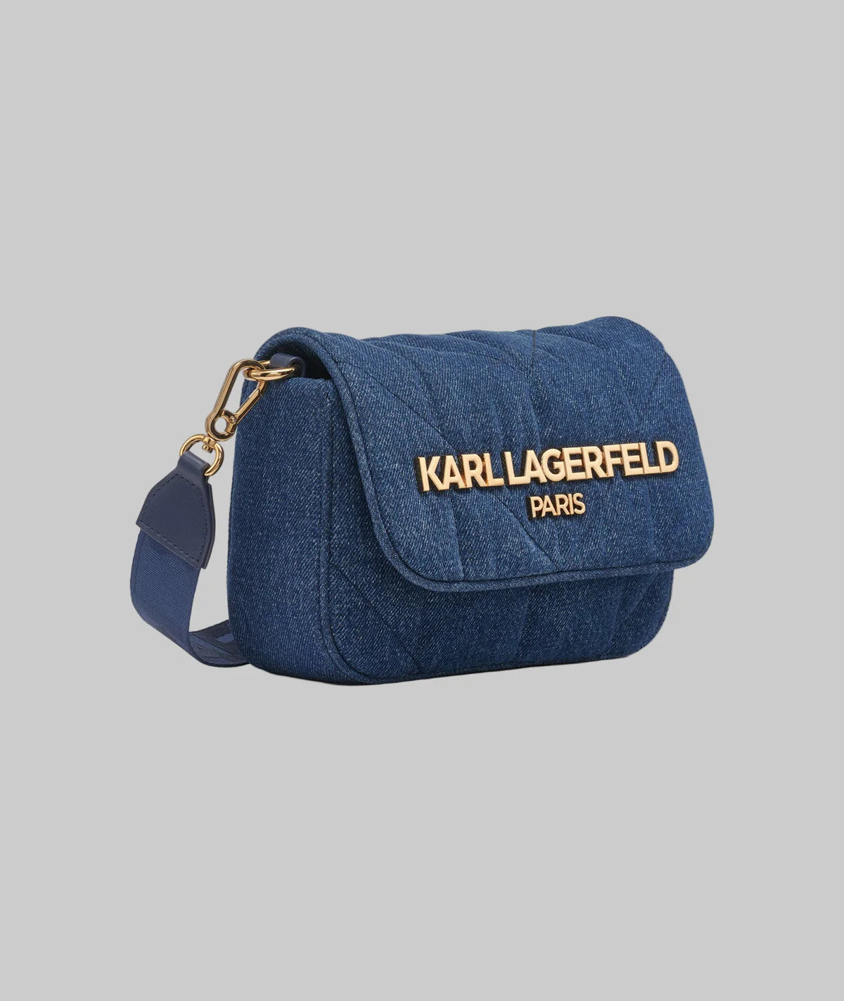 Karl Lagerfeld Paris Womens' VOYAGE LOGO CROSSBODY Denim Blue