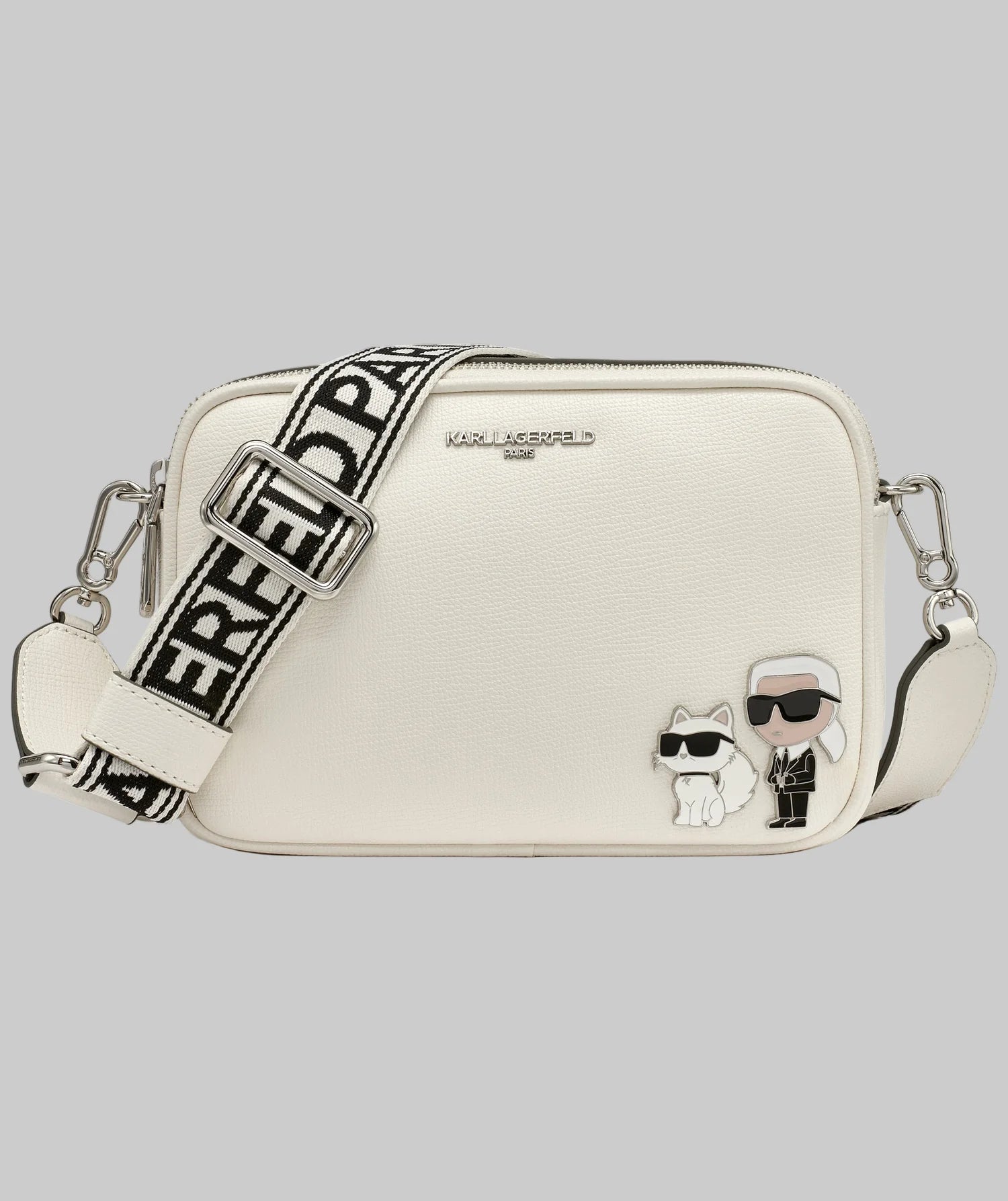 Womens' Karl Lagerfeld Paris MAYBELLE CAMERA CROSSBODY white