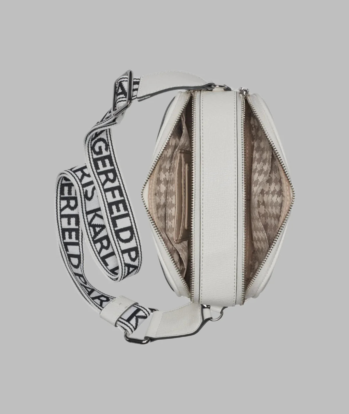 Karl Lagerfeld Paris Women's MAYBELLE CAMERA CROSSBODY WHITE