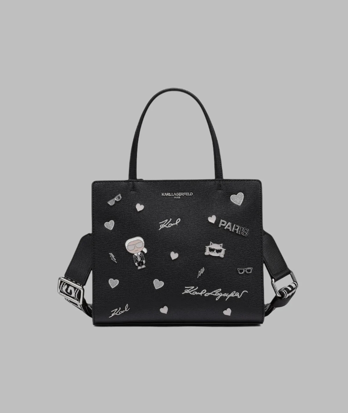 Karl Lagerfeld Paris Womens' MAYBELLE SATCHEL WITH PINS