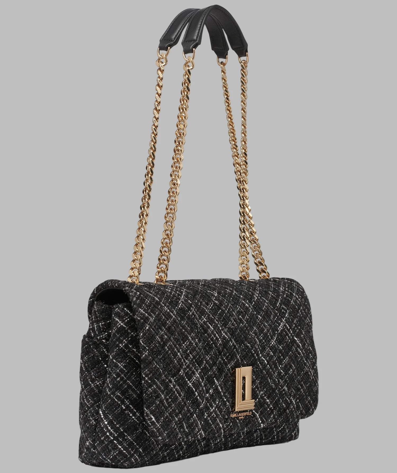 Karl Lagerfeld Womens' LAFAYETTE TWEED SHOULDER BAG