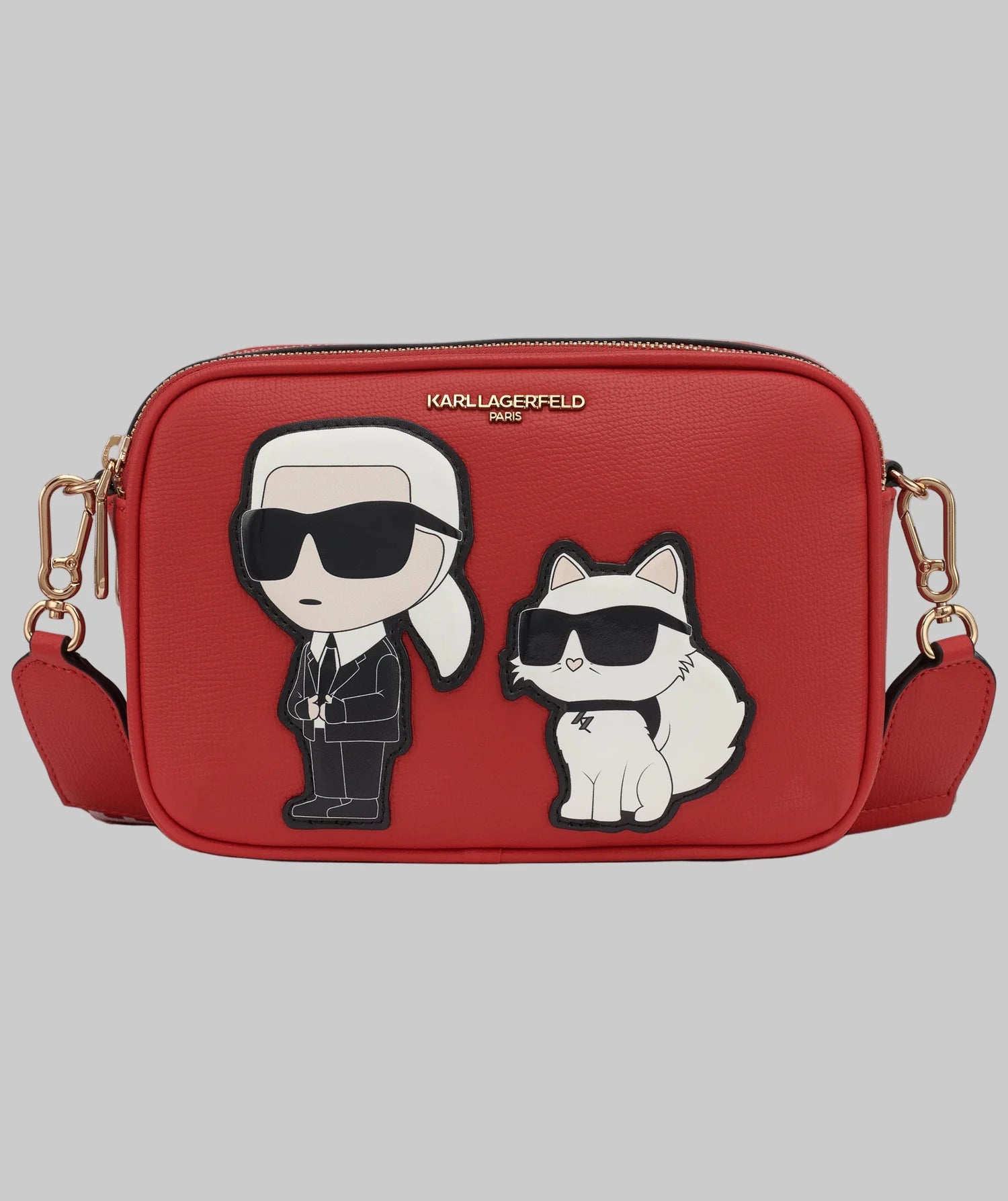 Womens' Karl Lagerfeld Paris MAYBELLE CAMERA CROSSBODY Admiral Red