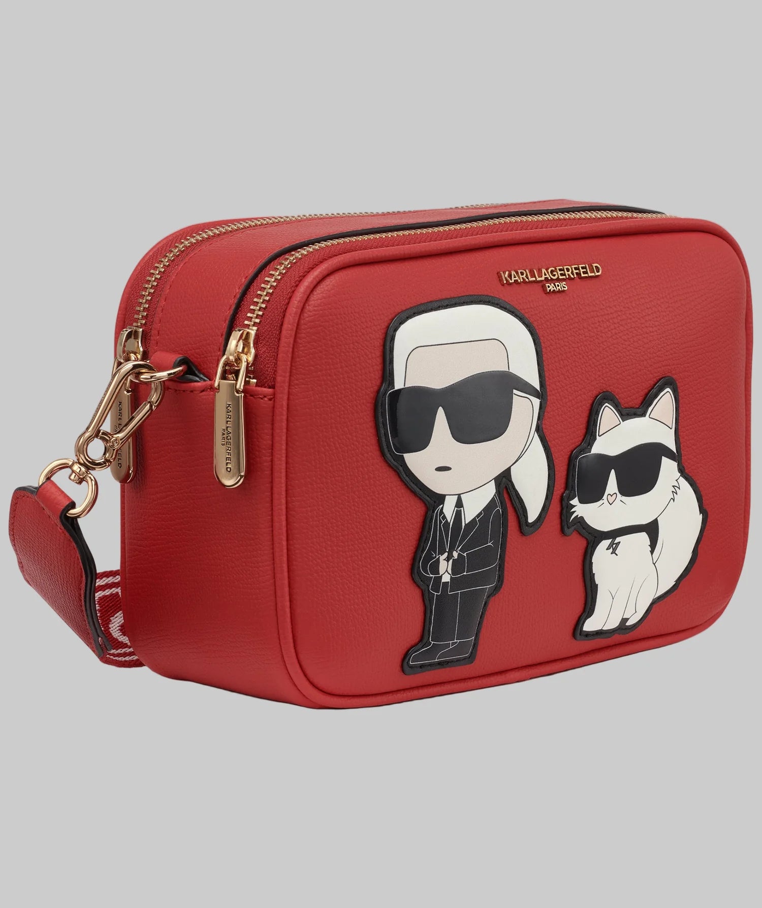 Womens' Karl Lagerfeld Paris MAYBELLE CAMERA CROSSBODY Admiral Red