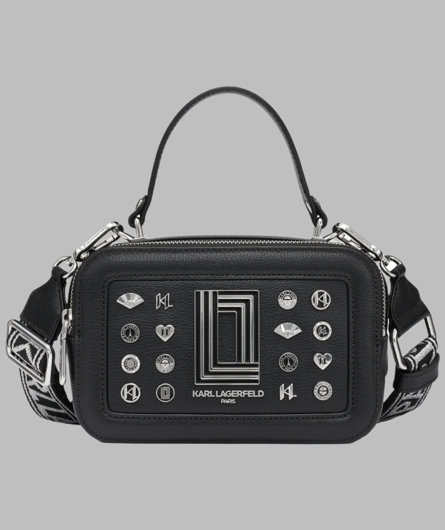 Karl Lagerfeld Paris Womens' SIMONE CAMERA CROSSBODY BAG Black