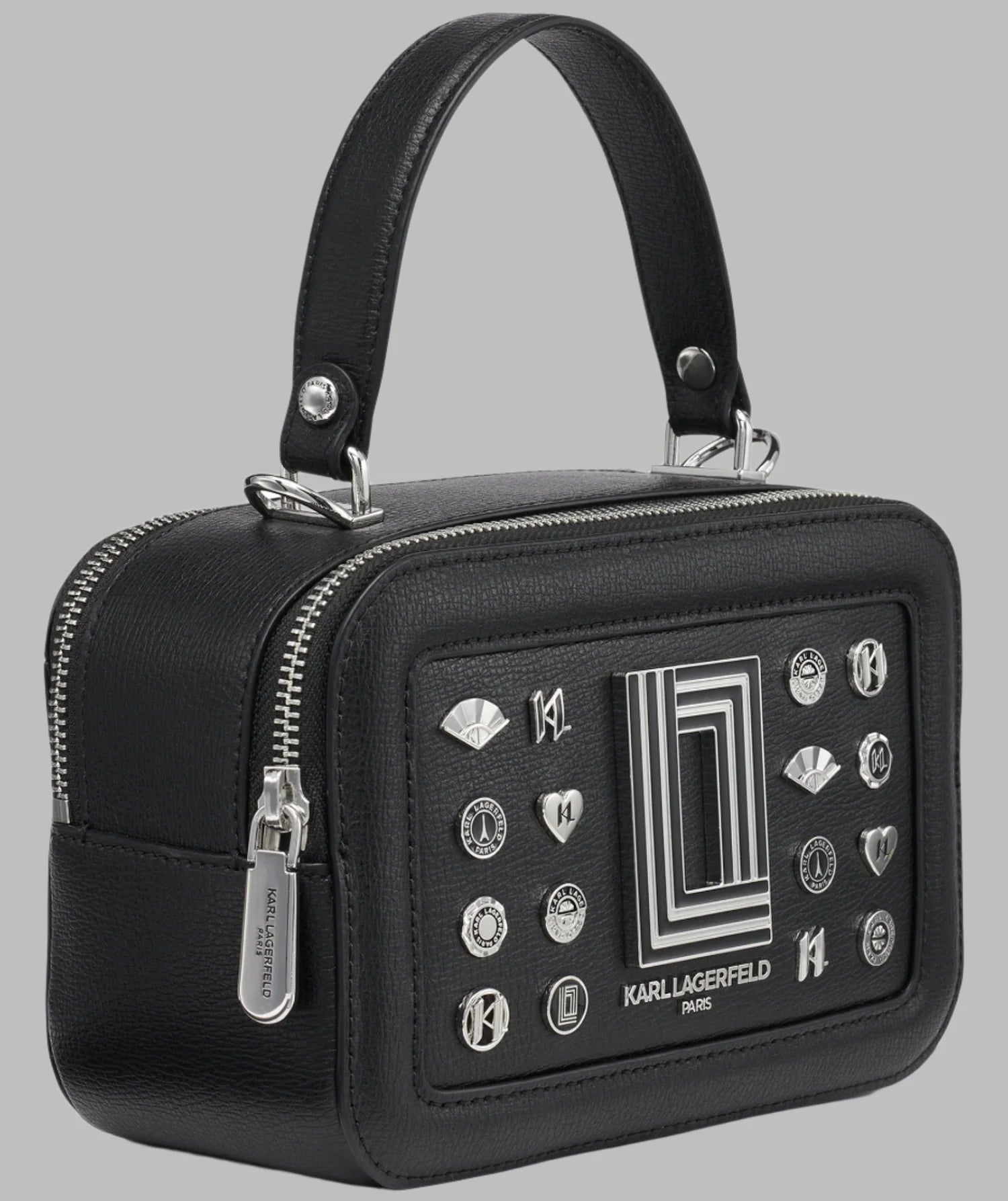 Karl Lagerfeld Paris Womens' SIMONE CAMERA CROSSBODY BAG Black
