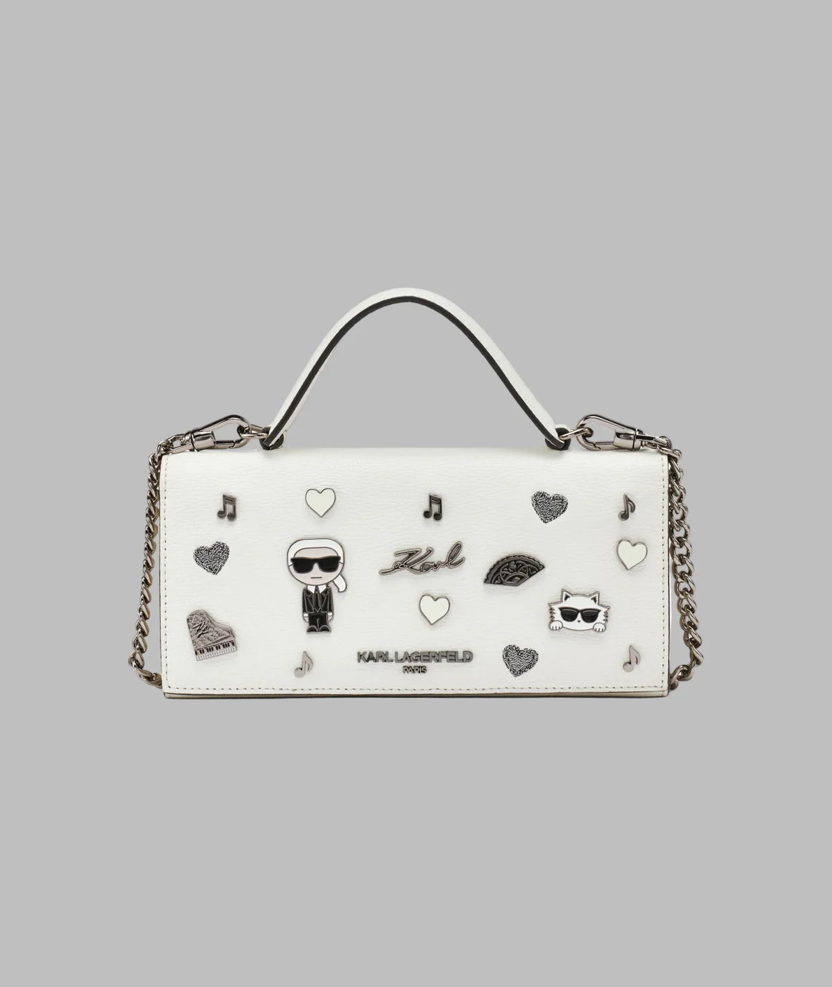 Karl Lagerfeld Paris Womens' JACQUELINE WALLET WITH PINS White