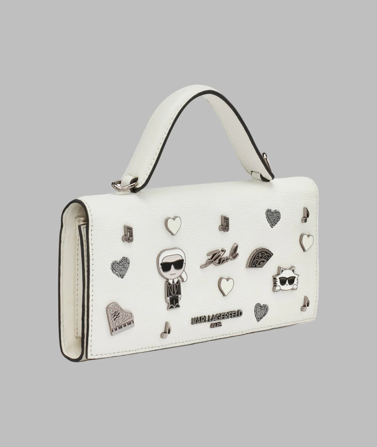 Karl Lagerfeld Paris Womens' JACQUELINE WALLET WITH PINS White