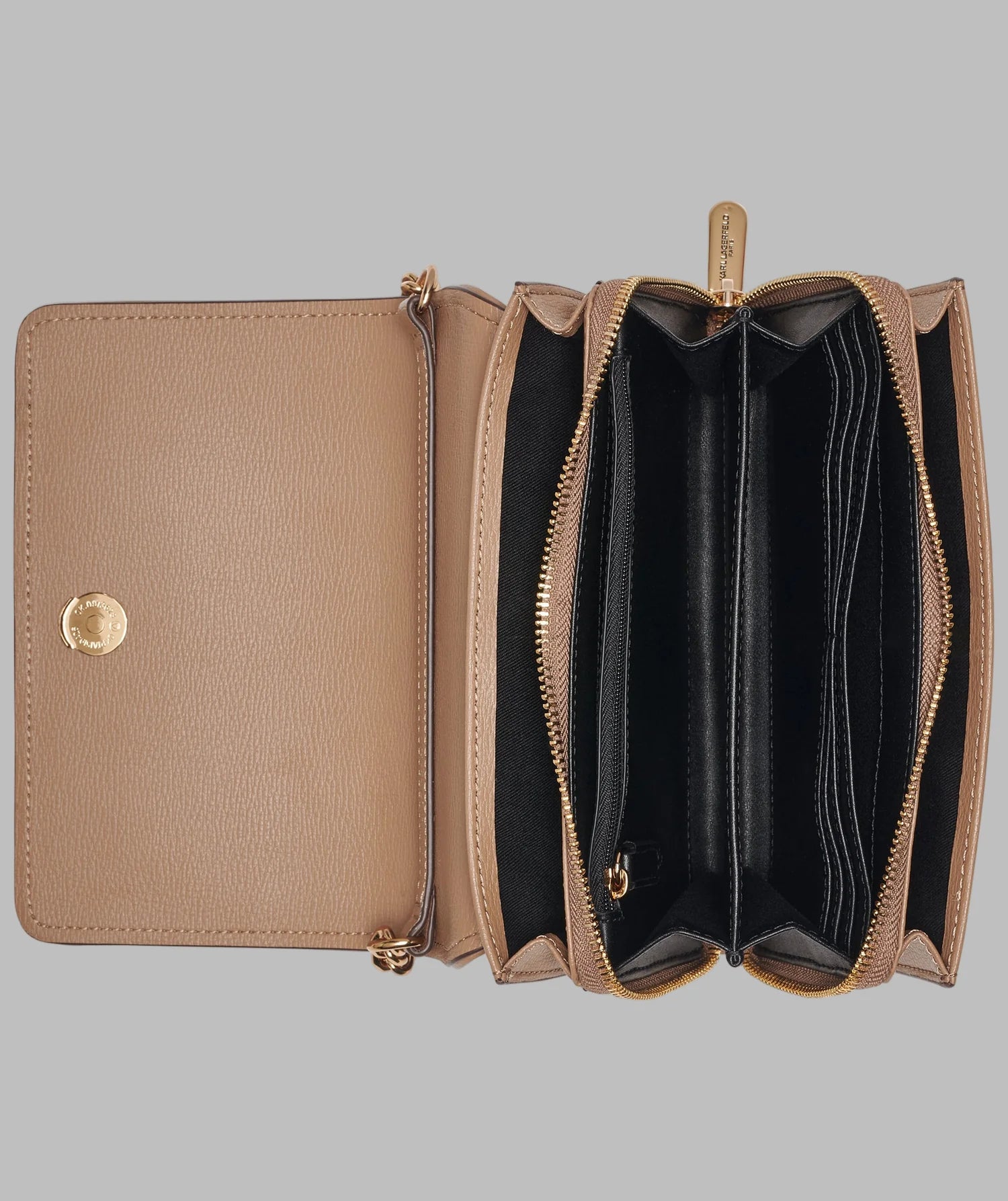 Karl Lagerfeld Women's LOURDES SUEDE FLAP CROSSBODY/ Brown