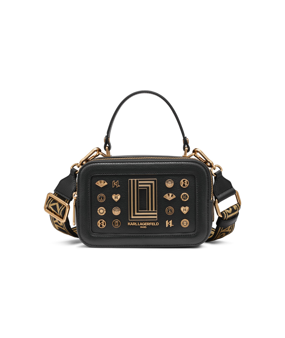 KARL WOMENS' SIMONE CAMERA BAG WITH GOLD FAN RIVETS