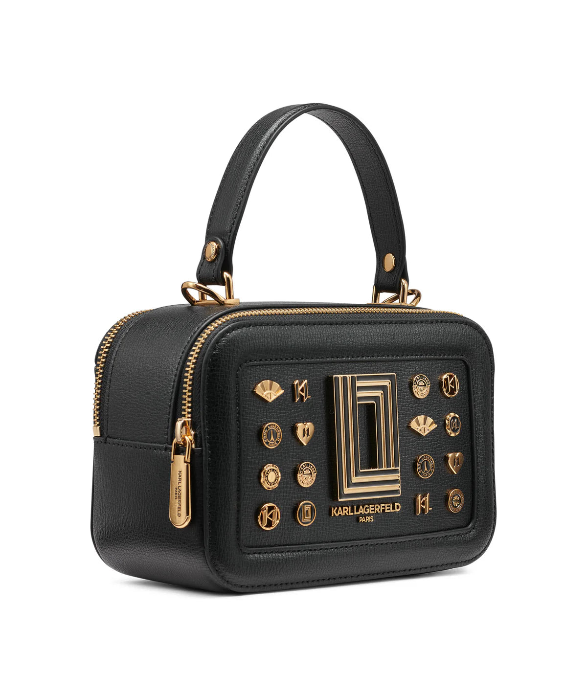 KARL WOMENS' SIMONE CAMERA BAG WITH GOLD FAN RIVETS