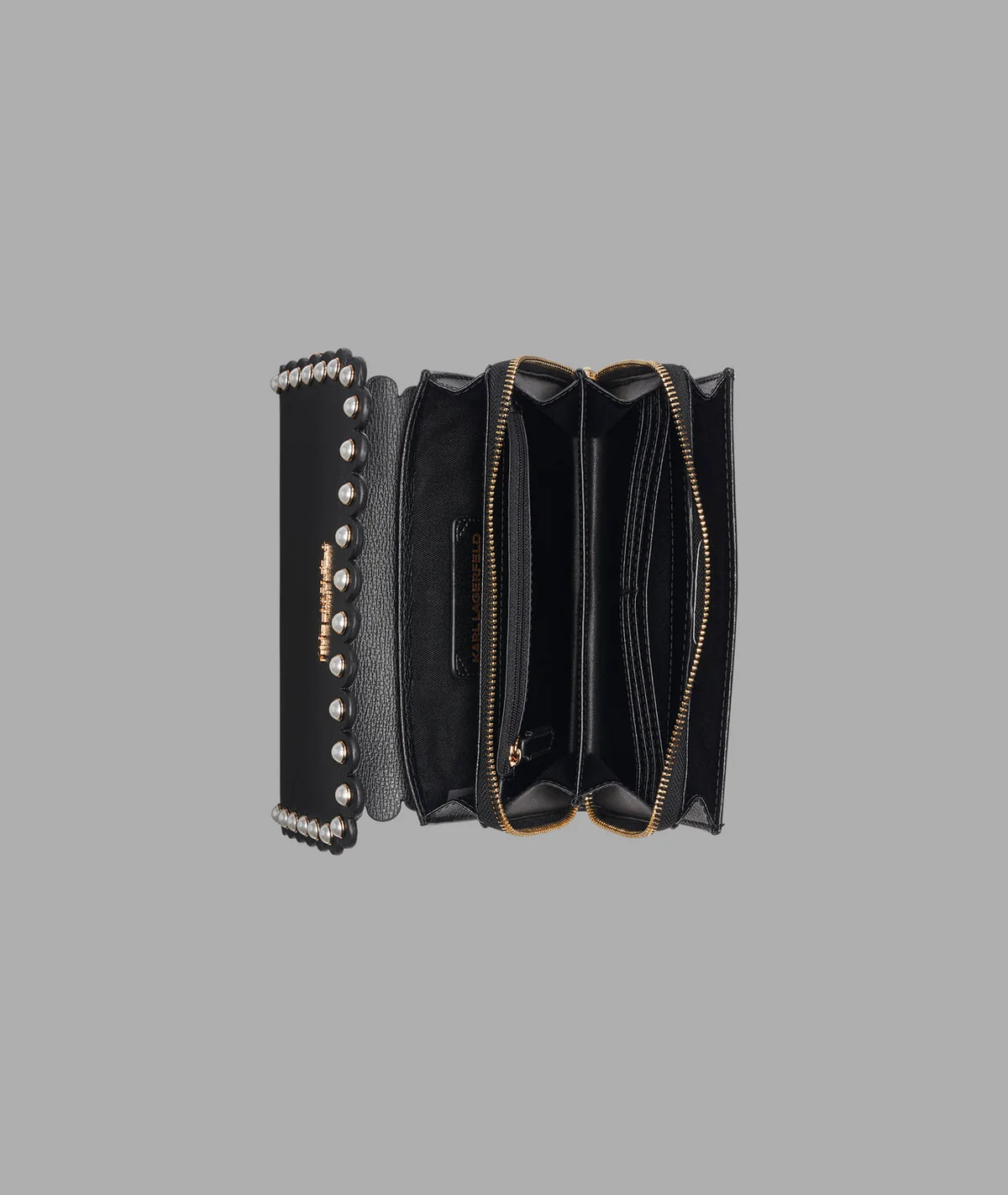 Karl Lagerfeld Paris Womens' LOURDES CROSSBODY WITH PEARLS Black