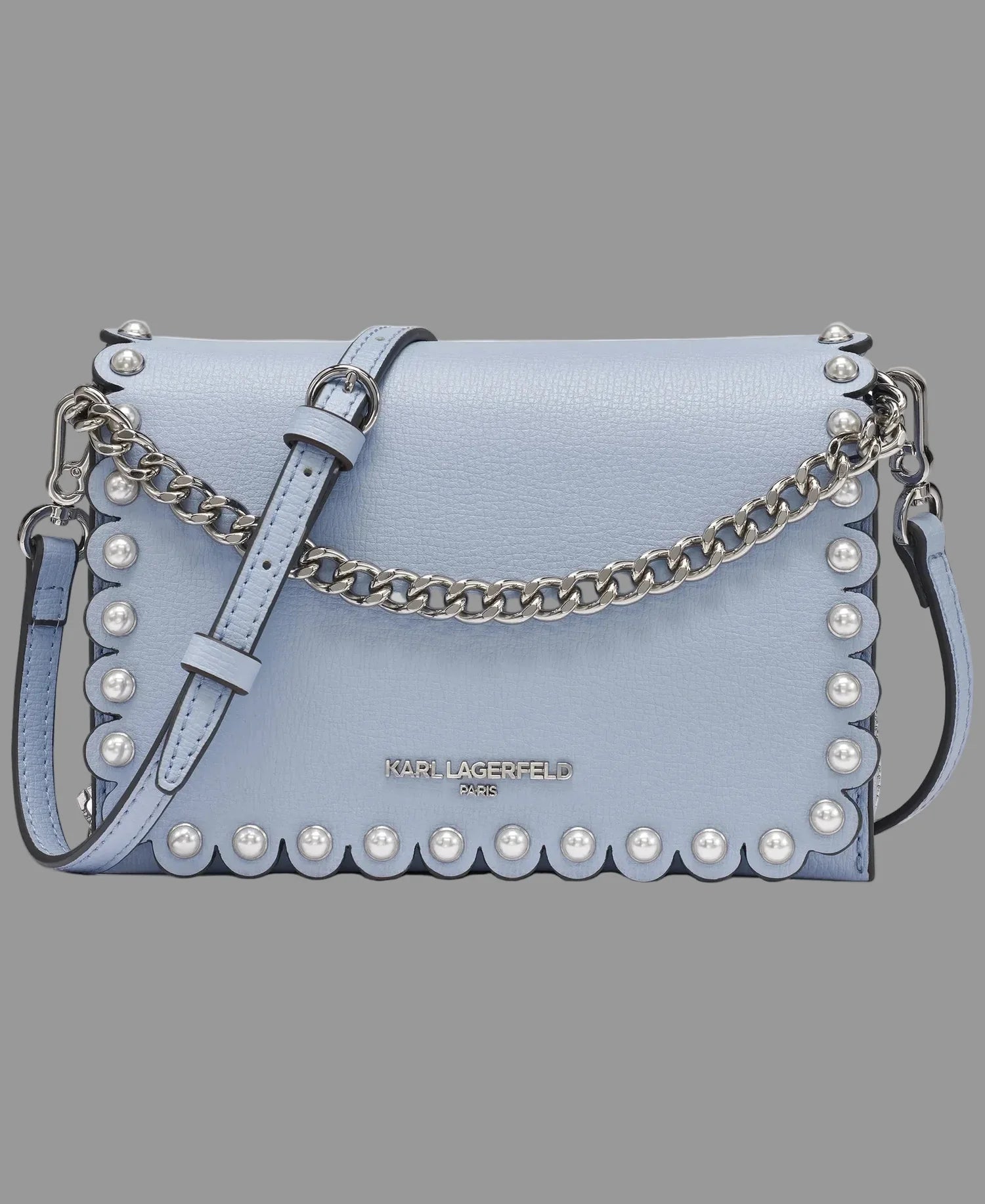 Karl Lagerfeld Paris Womens' LOURDES CROSSBODY WITH PEARLS Blue