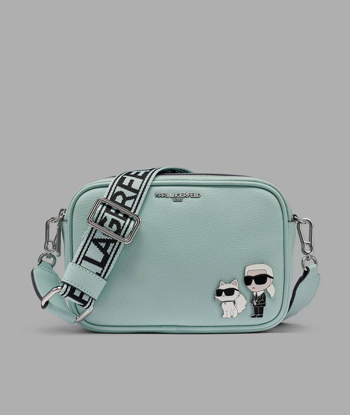 KARL LAGERFELD MAYBELLE CAMERA CROSSBODY-Baby Blue